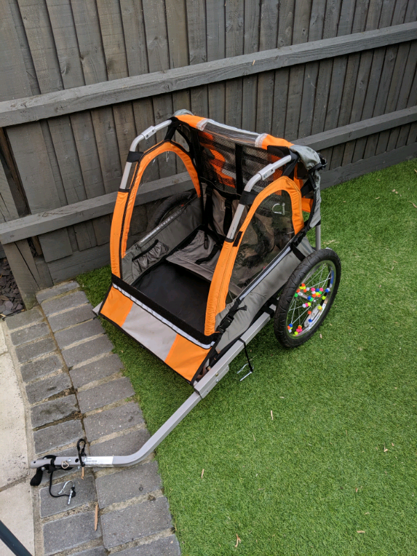 halfords double child bike trailer